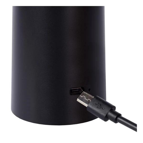 Lucide JIVE - Lampe de table Extérieur Rechargeable - Batterie - Ø 13,7 cm - LED Dim. - 1x4W 6500K - IP44 - 3 StepDim - Noir - détail 6